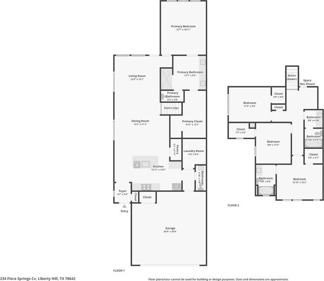 232 Flora Springs Cv, Liberty Hill, TX 78642 - floor plan