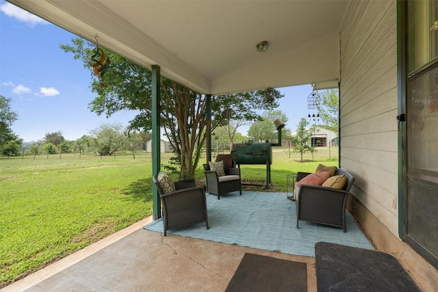 view of patio featuring outdoor lounge area