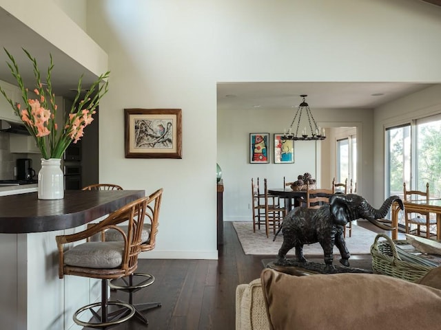 dining room featuring dark hardwood / wood-style flooring