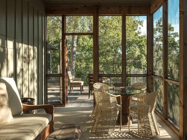 view of unfurnished sunroom