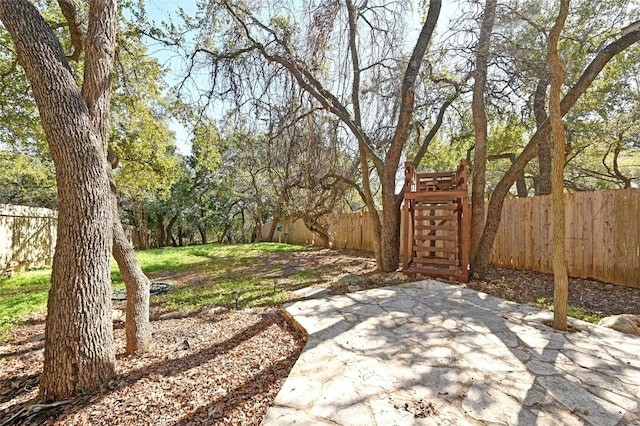 view of yard with a patio area