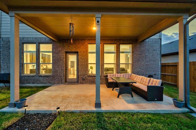 view of patio / terrace featuring an outdoor hangout area