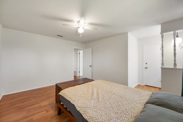 9304 Rock Way Dr, Austin, TX 78736 - bedroom featuring light wood-style floors and a ceiling fan