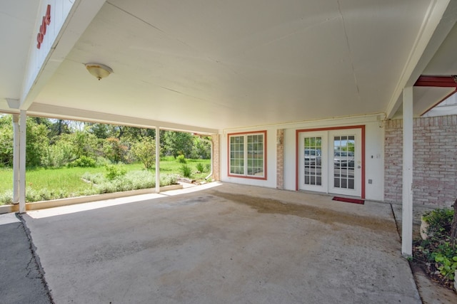 view of patio / terrace featuring french doors