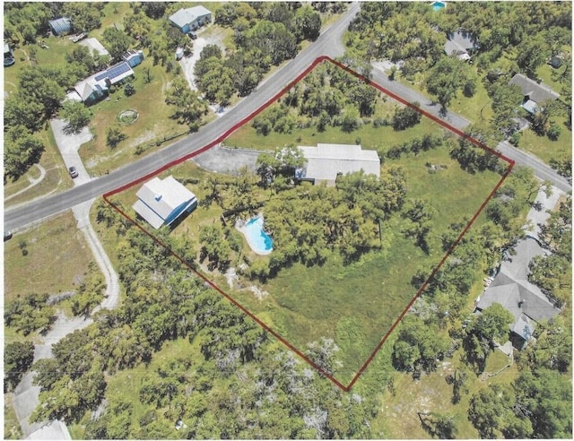 9304 Rock Way Dr, Austin, TX 78736 - aerial view of property and surrounding area featuring property boundaries highlighted and a pool area