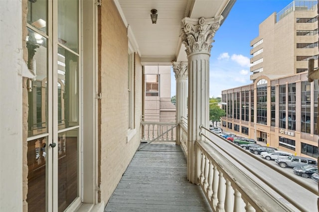 balcony with french doors