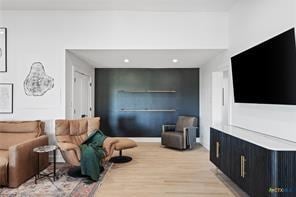 living room featuring light hardwood / wood-style floors