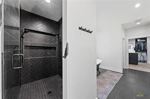 bathroom with walk in shower