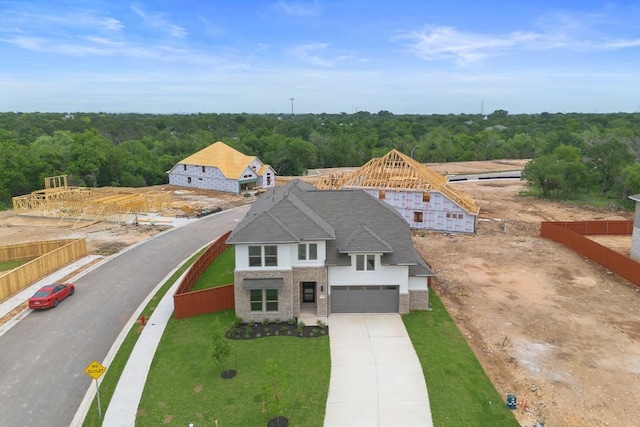 1243 Robin Trl, Round Rock, TX 78681 - view from above of property featuring a heavily wooded area
