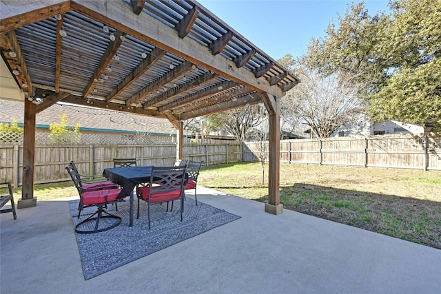 view of patio / terrace featuring a pergola