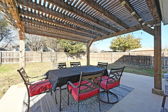 view of patio / terrace featuring a pergola