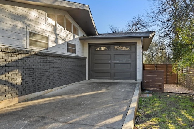 view of garage