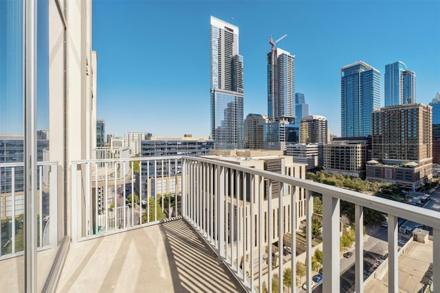 balcony with a city view