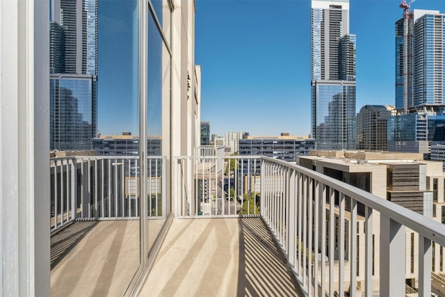 balcony with a view of city