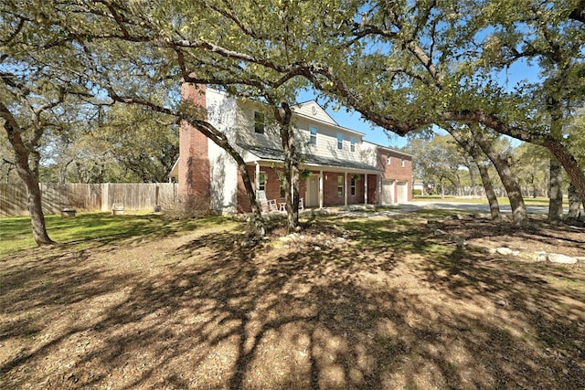 exterior space featuring a garage