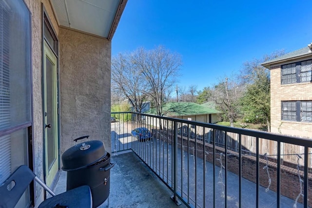 balcony with a grill