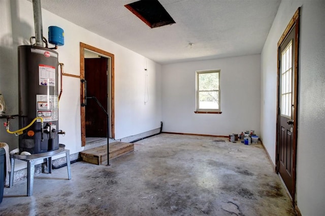 garage with water heater