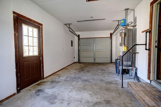 garage with water heater