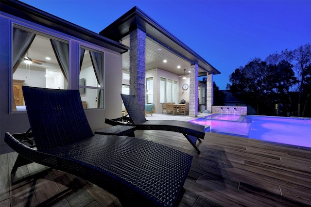 view of patio / terrace featuring a swimming pool side deck