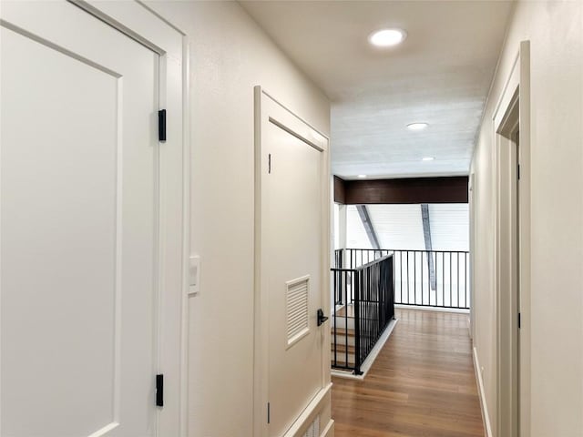 corridor featuring light hardwood / wood-style flooring