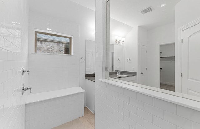 6420 Apache Plum Ln, Spicewood, TX 78669 - full bathroom with tile patterned floors and vanity