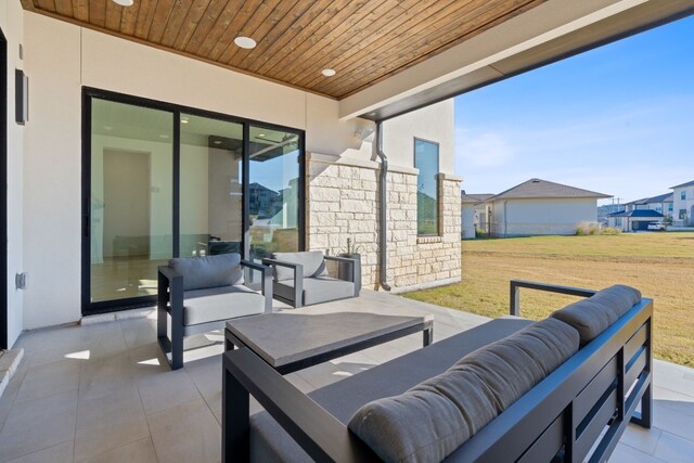 view of patio featuring an outdoor hangout area