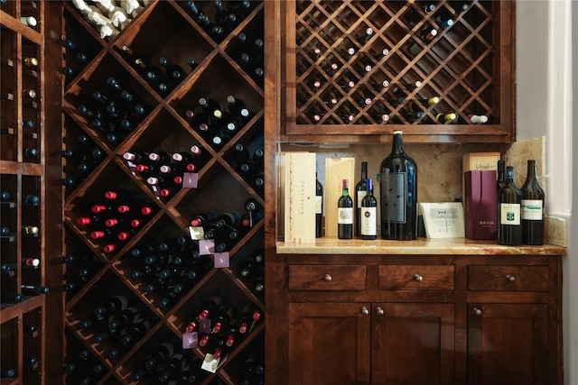 wine cellar featuring bar area