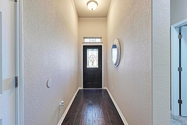 doorway to outside featuring wood-type flooring