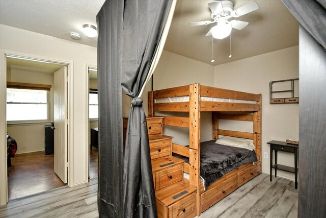 bedroom with light wood-type flooring