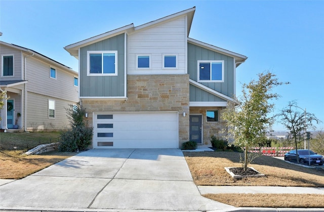 view of front of house with a garage