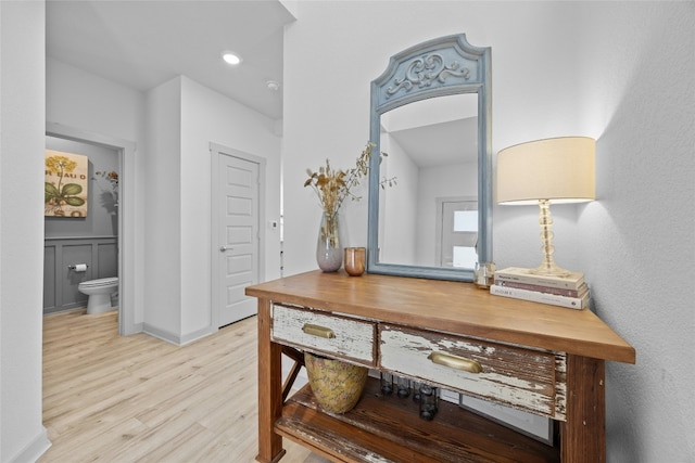 hallway featuring light hardwood / wood-style floors