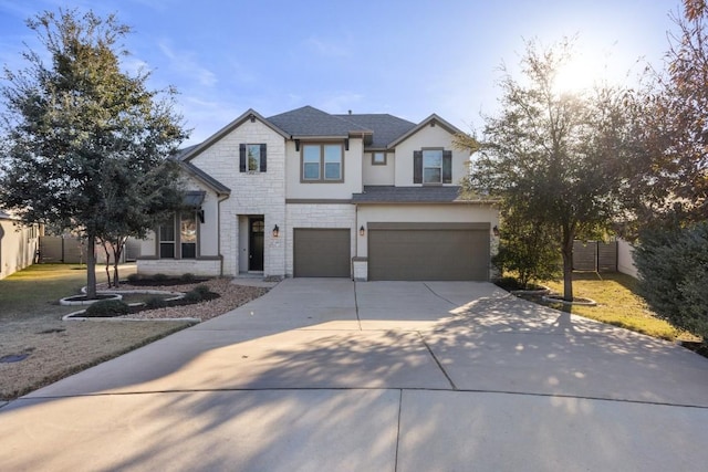 view of front facade featuring a garage