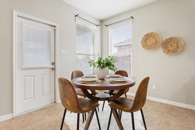 view of tiled dining room