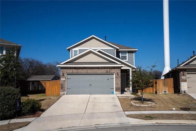 view of front facade featuring a garage