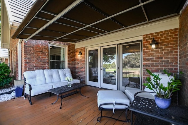 deck with an outdoor living space