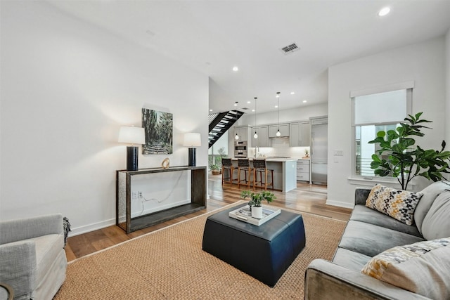 living room featuring hardwood / wood-style floors