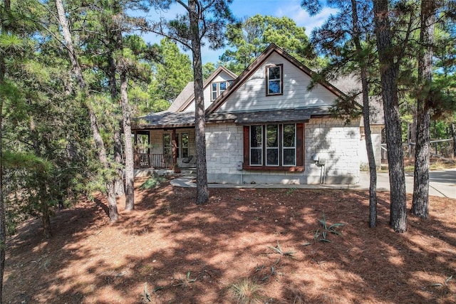 view of front of home with a porch