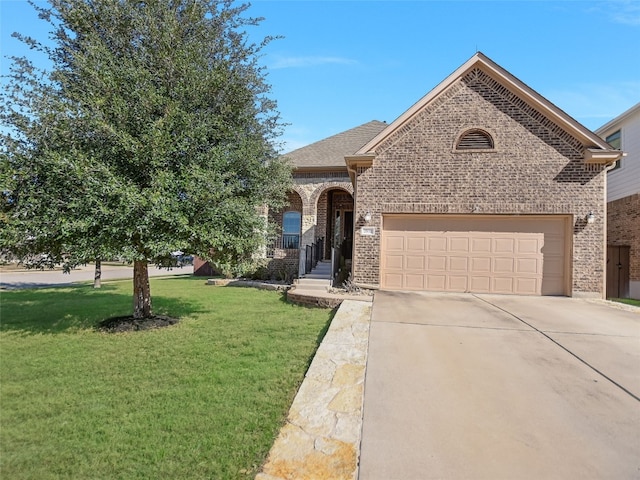 view of front of home featuring a front lawn