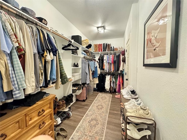 853 Cypress Ln, Cottonwood Shores, TX 78657 - walk in closet featuring wood finished floors