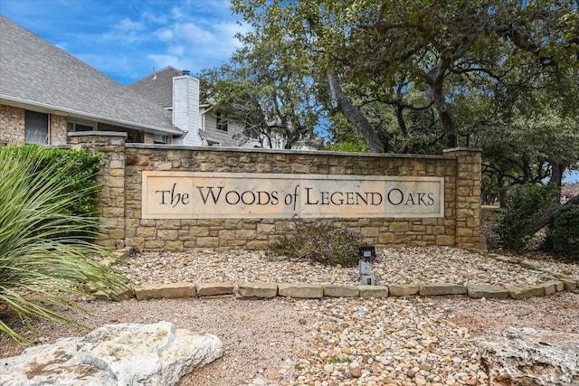 view of community sign