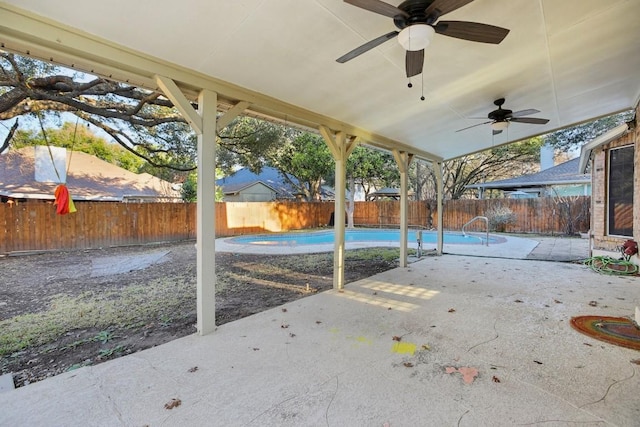 view of patio / terrace featuring ceiling fan