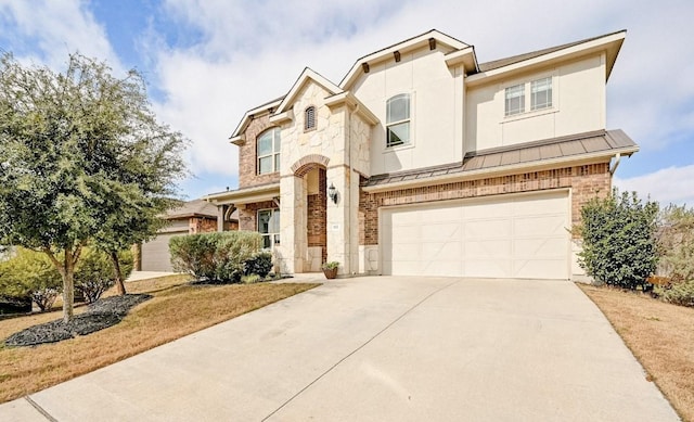 view of front of house with a garage