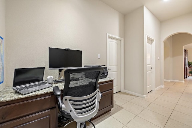 office featuring light tile patterned floors