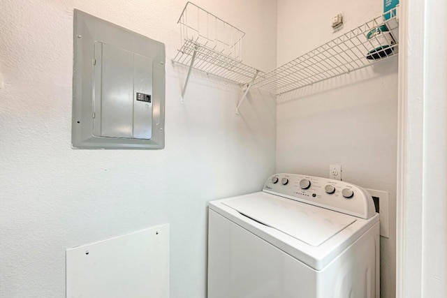 laundry area with washer / clothes dryer and electric panel