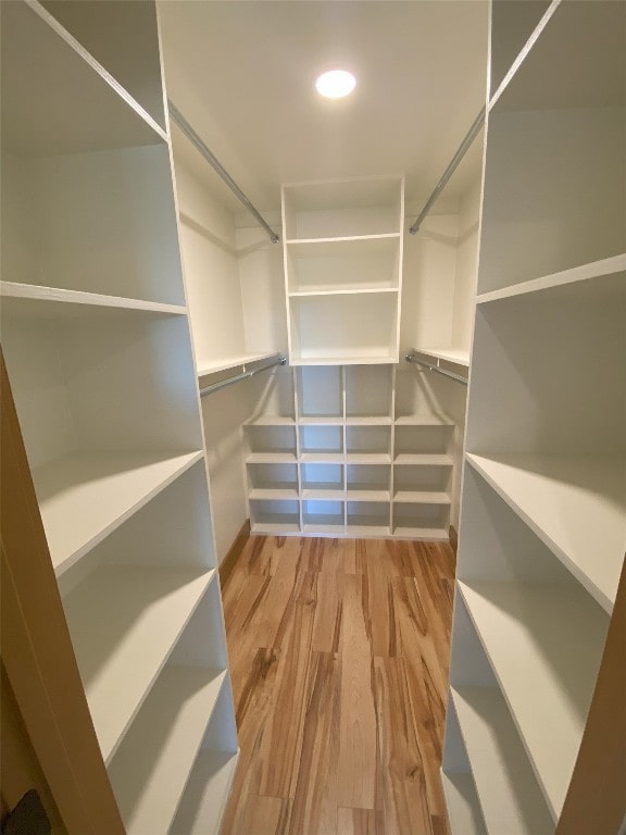 walk in closet featuring wood-type flooring