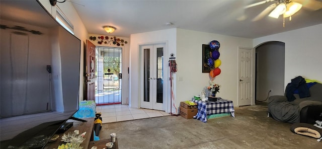 entrance foyer featuring french doors