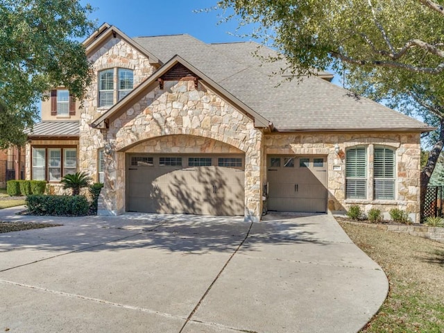 view of front of house with a garage