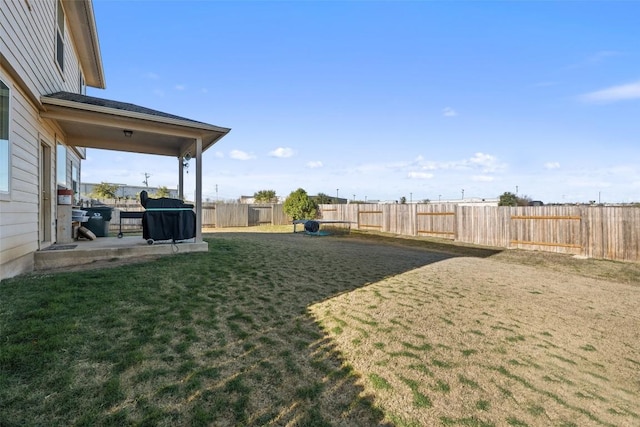 view of yard with a patio area