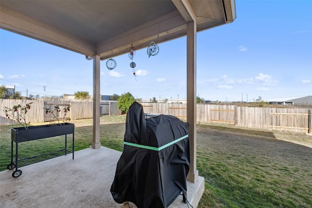 view of patio / terrace with a grill