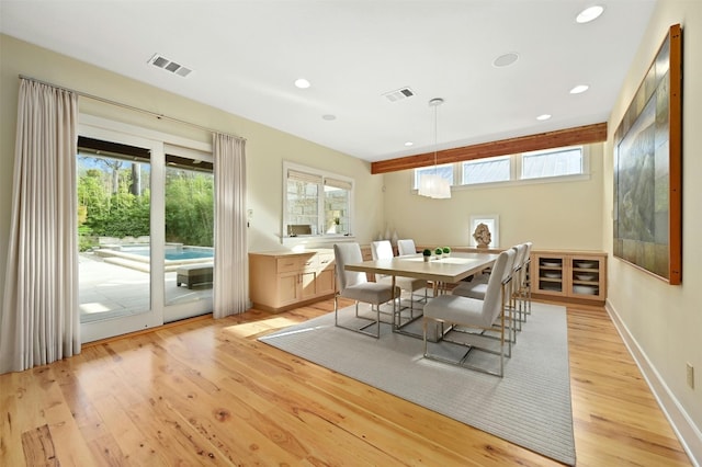 dining area featuring light hardwood / wood-style floors